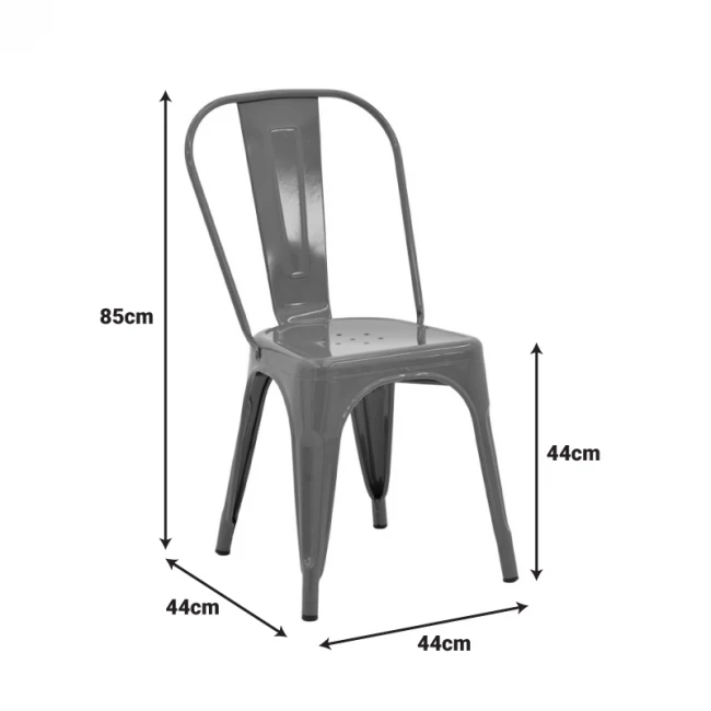 Καρέκλα Utopia pakoworld μέταλλο σε λαδί απόχρωση 44x44x85εκ