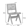 Chair Brenin pakoworld natural rubberwood 45x56x82cm