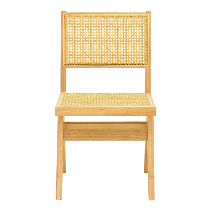 Καρέκλα Winslow pakoworld rubberwood-rattan σε φυσική απόχρωση 46x58x80εκ