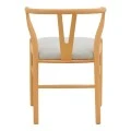 Wishbone chair pakoworld rubberwood-fabric in natural-grey color 51x58x73cm