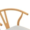 Wishbone chair pakoworld rubberwood-fabric in natural-grey color 51x58x73cm