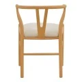 Wishbone chair pakoworld rubberwood-fabric in natural-beige color 51x58x73cm