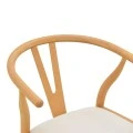 Wishbone chair pakoworld rubberwood-fabric in natural-beige color 51x58x73cm