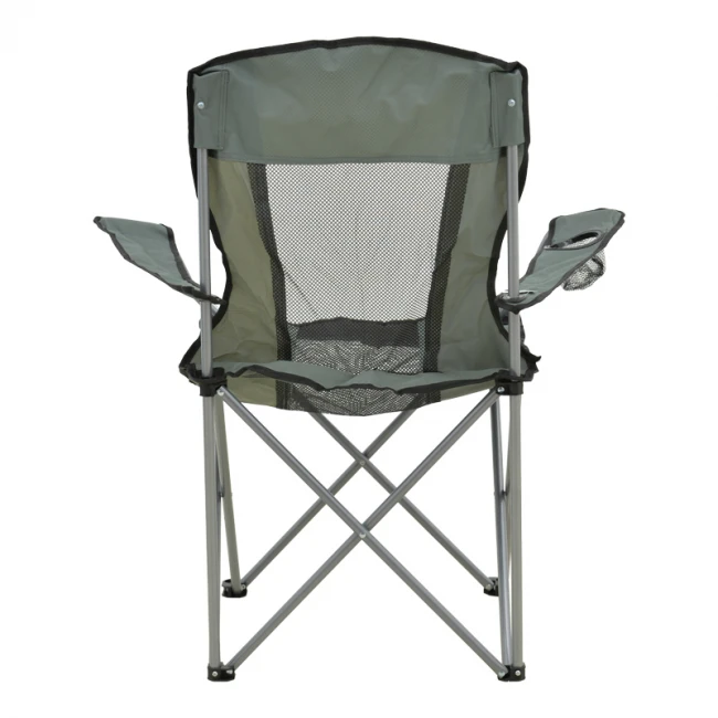 Καρεκλάκι παραλίας-camping Pesca pakoworld μέταλλο-αδιάβροχο ύφασμα σε γκρι απόχρωση 55x55x95εκ