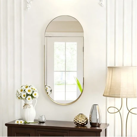 Καθρέπτης Asteria pakoworld χρυσό MDF με χρυσό μέταλλο 45x5x105εκ.