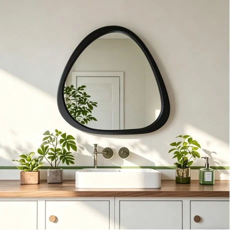 Καθρέπτης Ione pakoworld μαύρο MDF 55x2,5x60 εκ