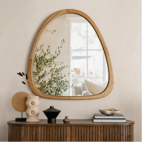 Καθρέπτης Ione pakoworld MDF σε φυσική απόχρωση 55x2,5x60 εκ