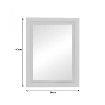 Mirror Joliene Inart  natural-antique white color mdf 60x80x2.1cm