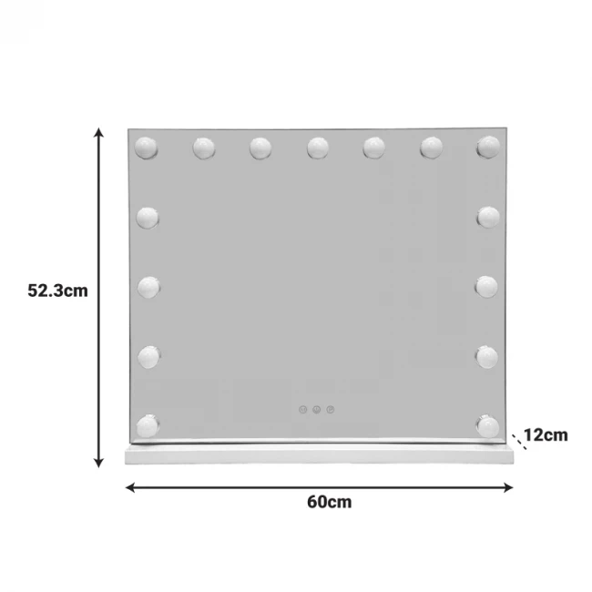 Καθρέπτης Led Hollywood pakoworld μέταλλο λευκό 60x12x52.3εκ