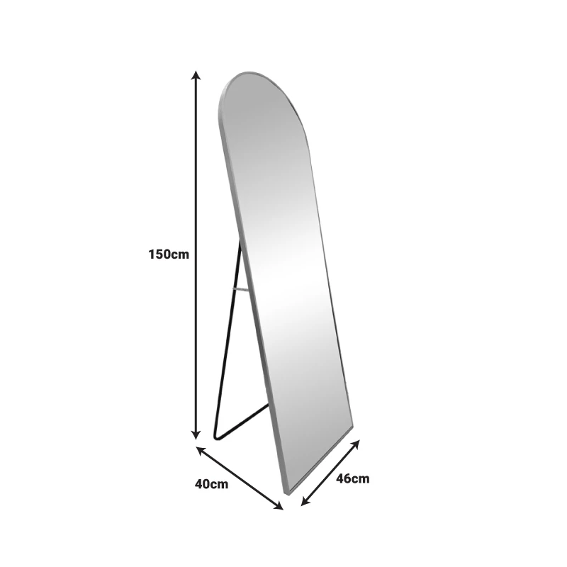 Mirror Lorens Inart aluminum in silver-black 46x40x150cm