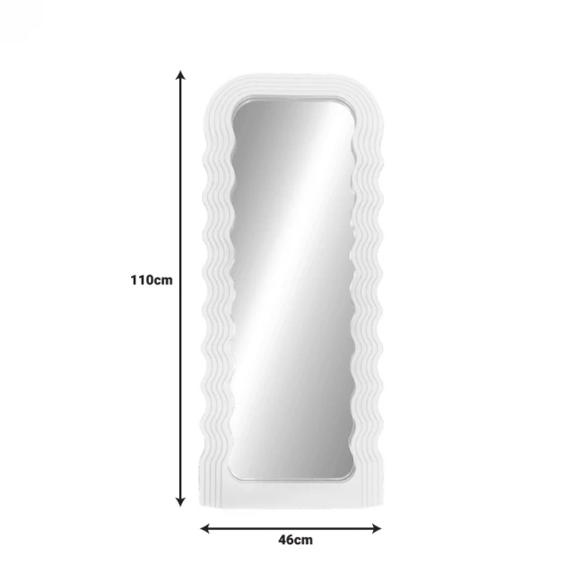 Mirror Maraya Inart white PP 46x3.2x110cm