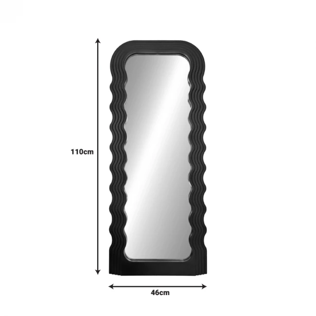 Mirror Maraya Inart black PP 46x3.2x110cm