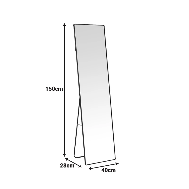 Moira pakoworld aluminum mirror in black shade 40x28x150cm