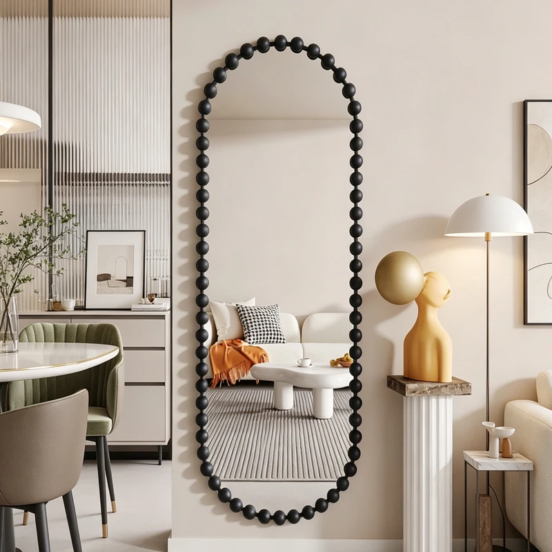 Καθρέπτης Myrtus pakoworld μαύρο MDF 40x2,5x160 εκ