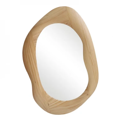 Καθρέπτης οβάλ Enola pakoworld mdf σε φυσική απόχρωση 54x2.5x80εκ