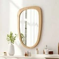 Καθρέπτης Phaedra pakoworld MDF σε φυσική απόχρωση 74x2,5x120 εκ