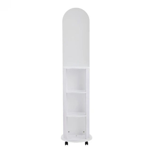 Espero pakoworld mdf wheeled mirror with shelves in white shade D34x170cm