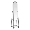 Lomna pakoworld pp-metal wheeled mirror with shelf in black shade 38.5x37.5x160cm