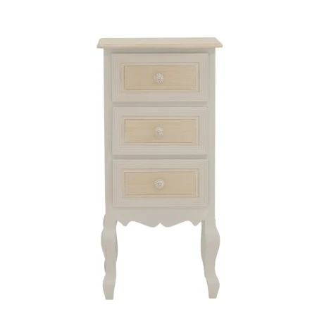 Bedside table Joliene Inart natural-antique white color mdf 40x34.5x82cm