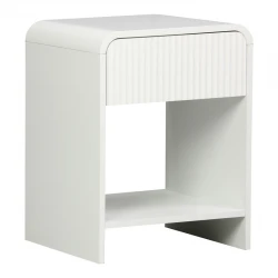 Κομοδίνο Lemperto pakoworld MDF σε λευκή απόχρωση 40x40x53εκ