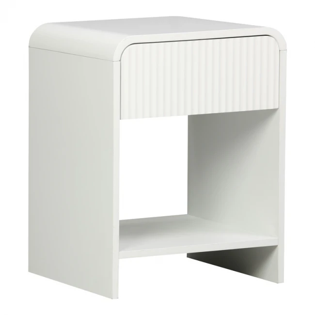Κομοδίνο Zeplen pakoworld MDF σε λευκή απόχρωση 40x40x53εκ