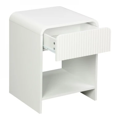Κομοδίνο Lemperto pakoworld MDF σε λευκή απόχρωση 40x40x53εκ
