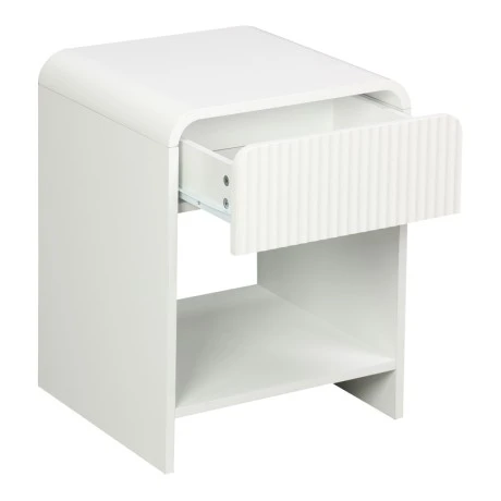Κομοδίνο Lemperto pakoworld MDF σε λευκή απόχρωση 40x40x53εκ