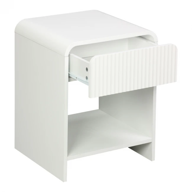 Κομοδίνο Zeplen pakoworld MDF σε λευκή απόχρωση 40x40x53εκ