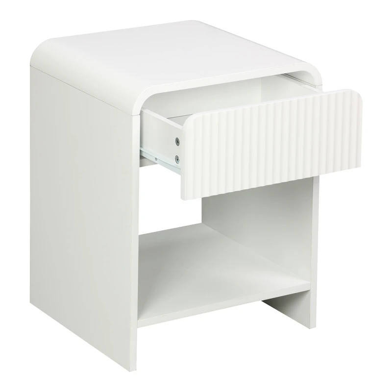 Κομοδίνο Zeplen pakoworld MDF σε λευκή απόχρωση 40x40x53εκ
