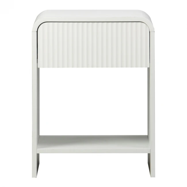 Κομοδίνο Zeplen pakoworld MDF σε λευκή απόχρωση 40x40x53εκ