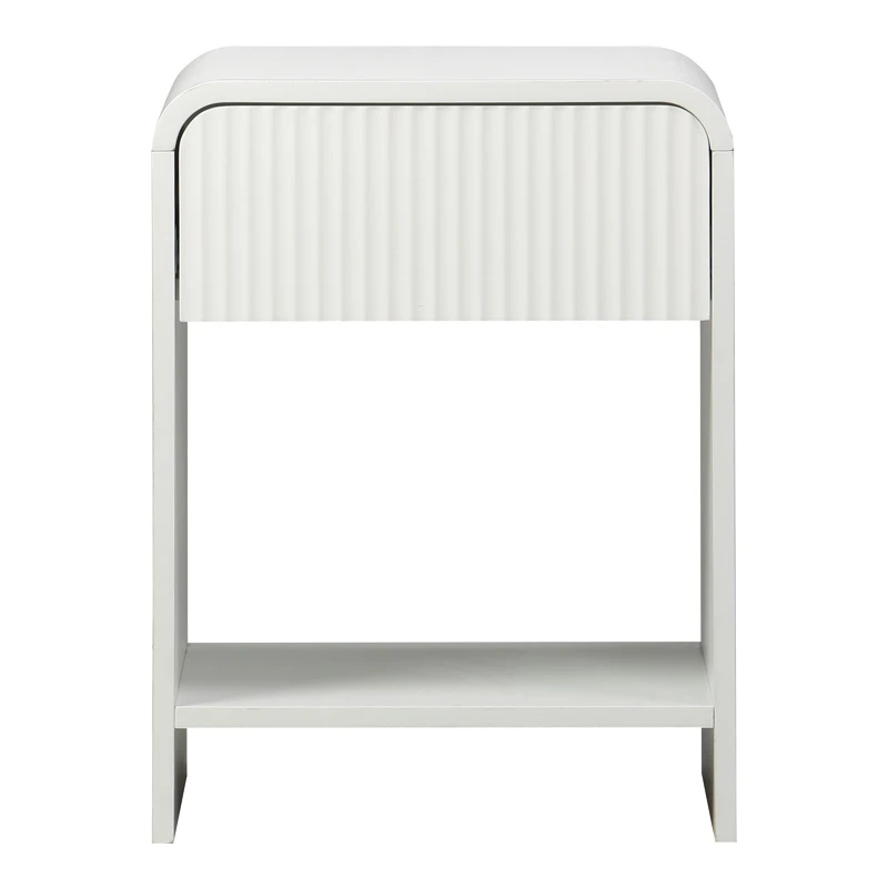 Κομοδίνο Zeplen pakoworld MDF σε λευκή απόχρωση 40x40x53εκ