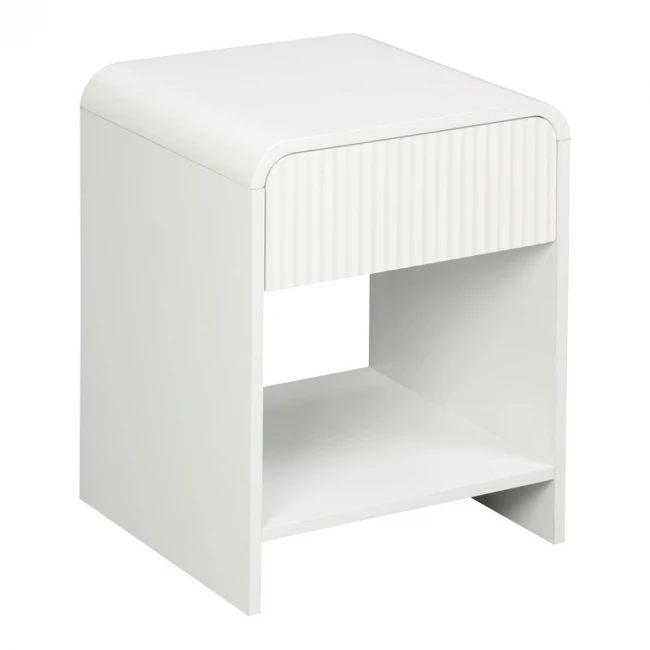 Κομοδίνο Zeplen pakoworld MDF σε λευκή απόχρωση 40x40x53εκ