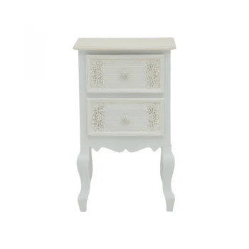 Pazlen Inart bedside antique white color mdf 40x45x65cm