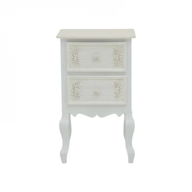 Κομοδίνο Pazlen Inart mdf σε λευκή αντικέ απόχρωση 40x45x65εκ