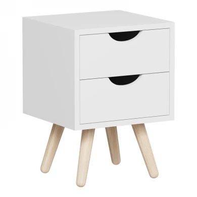 Selma bedside table pakoworld in white shade 29.7x29.7x45cm