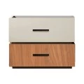 Κομοδίνο Sonlen pakoworld mdf σε καρυδί-μπεζ απόχρωση 60x40x44.5εκ