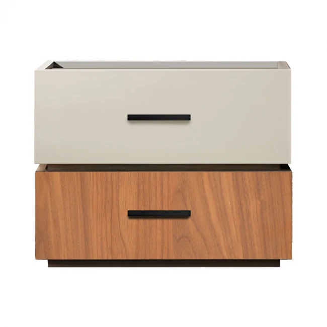 Sonlen pakoworld mdf bedside table in walnut-beige shade 60x40x44.5cm