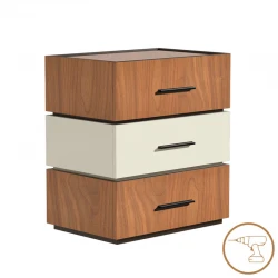 Sonlen pakoworld bedside table in walnut-beige shade 60x40x66cm