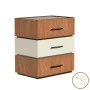 Sonlen pakoworld bedside table in walnut-beige shade 60x40x66cm