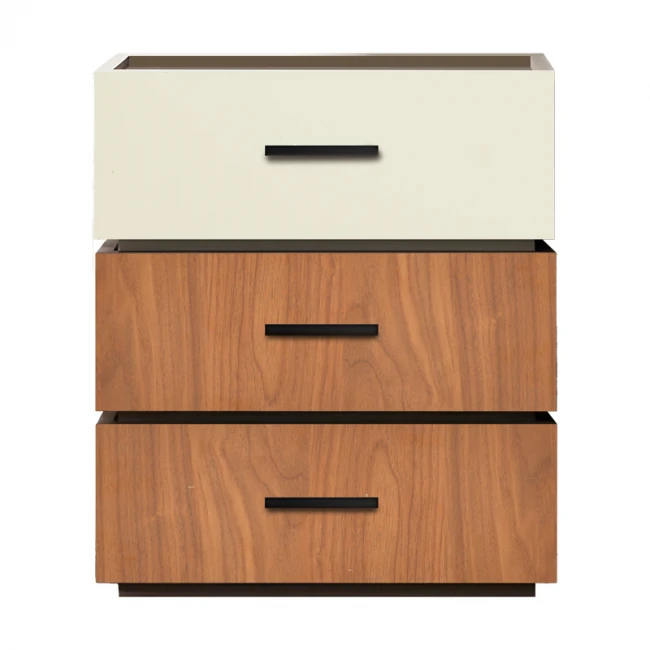 Sonlen pakoworld bedside table in walnut-beige shade 60x40x66cm