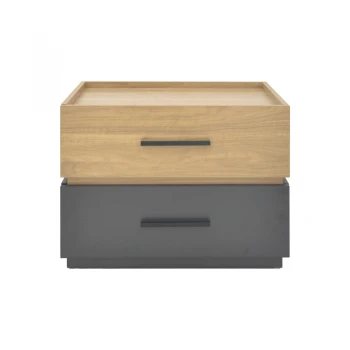 Sonlen pakoworld bedside table mdf in sonoma-charcoal shade 60x40x44.5cm