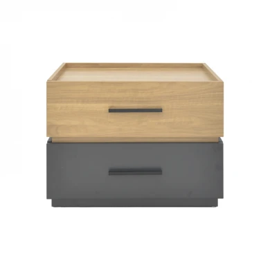 Κομοδίνο Sonlen pakoworld mdf σε sonoma-ανθρακί απόχρωση 60x40x44.5εκ