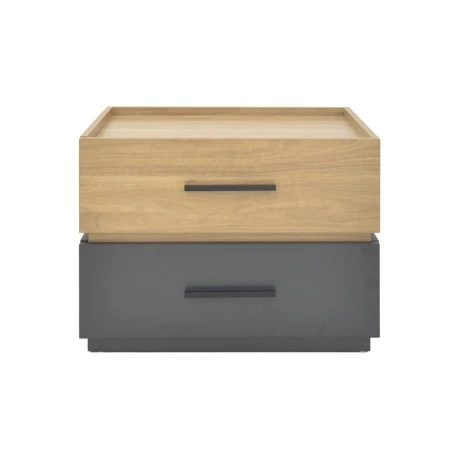 Κομοδίνο Sonlen pakoworld mdf σε sonoma-ανθρακί απόχρωση 60x40x44.5εκ