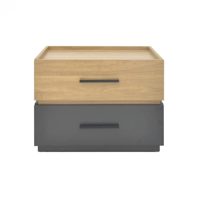 Sonlen pakoworld bedside table mdf in sonoma-charcoal shade 60x40x44.5cm