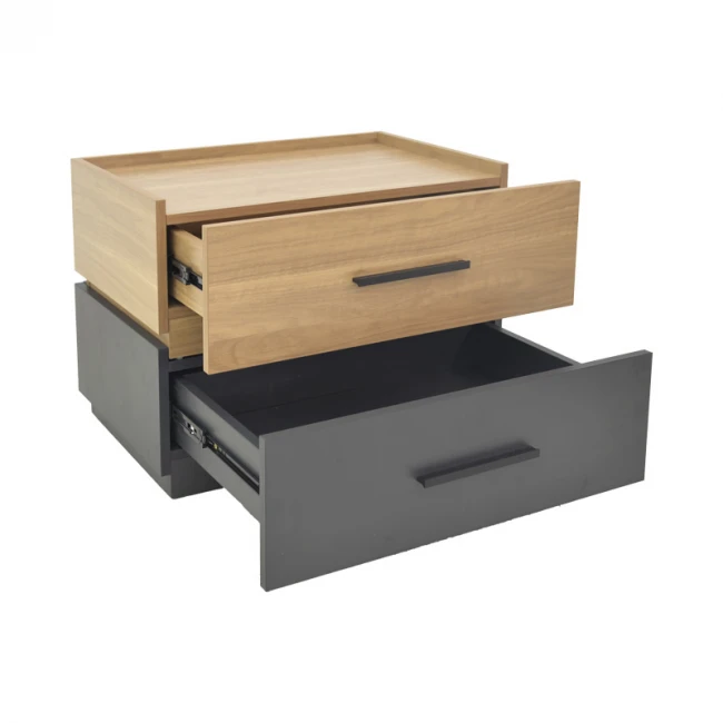 Sonlen pakoworld bedside table mdf in sonoma-charcoal shade 60x40x44.5cm