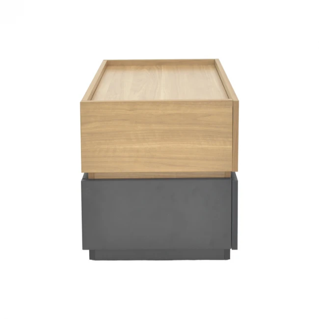 Sonlen pakoworld bedside table mdf in sonoma-charcoal shade 60x40x44.5cm