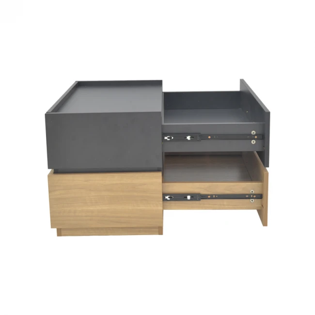 Sonlen pakoworld bedside table mdf in sonoma-charcoal shade 60x40x44.5cm