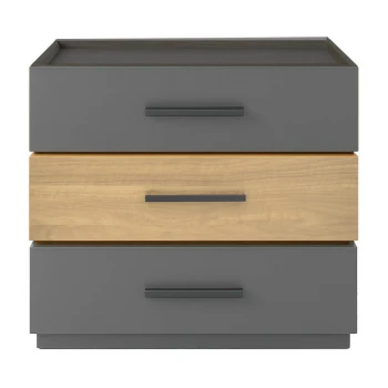 Sonlen pakoworld mdf bedside table in sonoma-charcoal shade 60x40x66cm