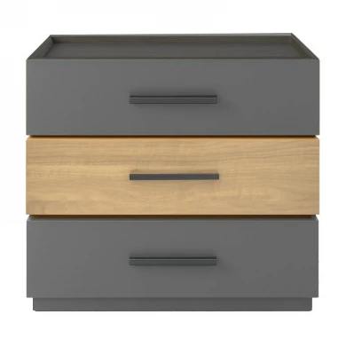 Κομοδίνο Sonlen pakoworld mdf σε sonoma-ανθρακί απόχρωση 60x40x66εκ