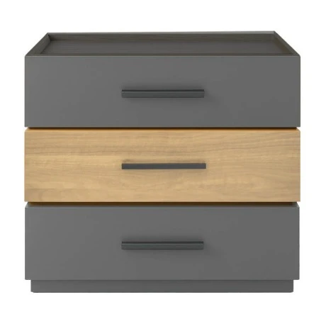 Κομοδίνο Sonlen pakoworld mdf σε sonoma-ανθρακί απόχρωση 60x40x66εκ